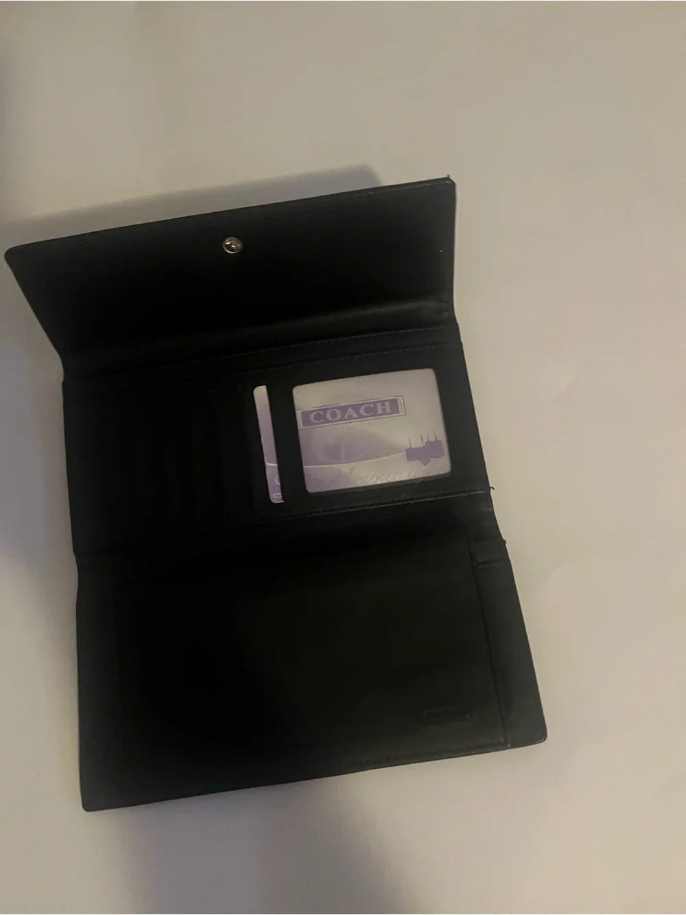 Coach Black Signature Foldover Phone Wallet Case